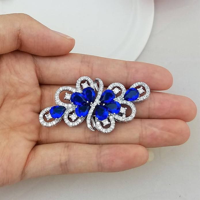YOQUCOL Cubic Zirconia Crystal Rhinestone Wedding Brooch Pin for Women Brides Jewelry
