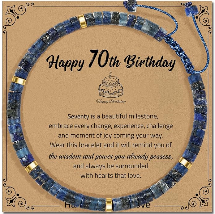 30th 40th 50th 60th 70th 80th Birthday Gifts for Women, Natural Stone Bracelet Birthday Gifts for Mom Daughter Grandma Sister Friends Coworker