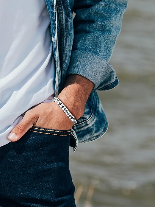 8/12/17mm Wide Cuban Link Bracelet for Men Father Gift 18K Gold/Black Plated Stainless Steel Bracelets 7.4-9 Inches(Gift Wrapped)