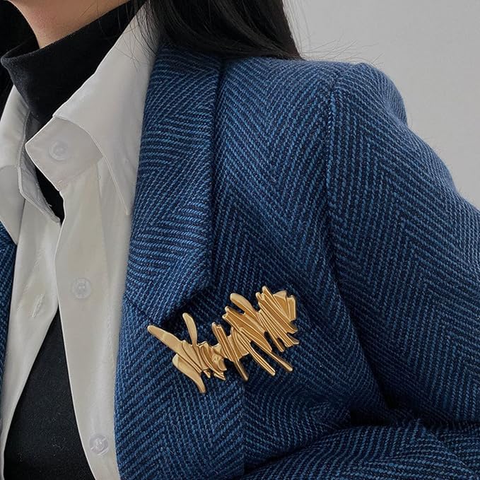 HANGELI Irregular Metal Brooches Simple Design Fashion Retro Brooch Female Brooch Accessories Alloy