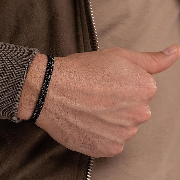Galis Mens Bracelet Dvir - Stainless Steel for Men, Non Tarnish Rope Chain Bracelets, Stylish Birthday, Gift for Men, Dad, Husband, Boyfriend