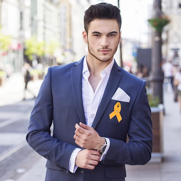 1/2/5/10/25/50/100pcs Satin Awareness Ribbon Pins (Pick your color), for Cancer & Disease Awareness, Bulk Quantities for Fundraising, Events, Gift Giving