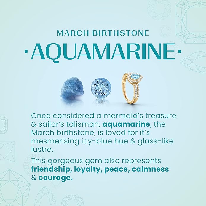 Angara Natural Aquamarine Pendant for Women | Vintage in 14K Solid Gold/Platinum With 18" Chain | March Birthday, Anniversary, Gemstone Jewelry Gift