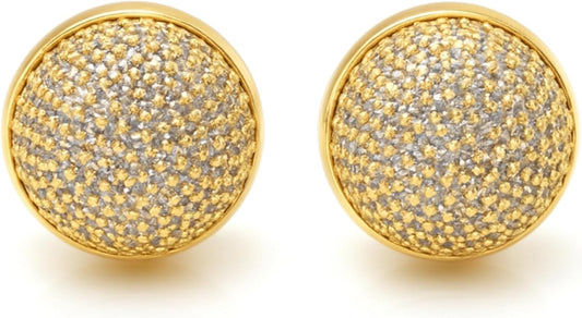 Gold Tone Oval Drop Earrings with Crystal X Detail – 33mm Long, Lightweight Fashion Jewelry for Women.KT009