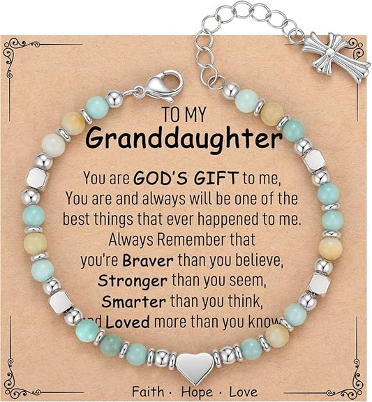 TONY & SANDY Christian Gifts for Women, Religious Cross Bracelet Jewelry, Easter Basket Stuffers for Teens Kids Adults, Faith Confirmation Baptism Christmas Birthday Gifts for Women