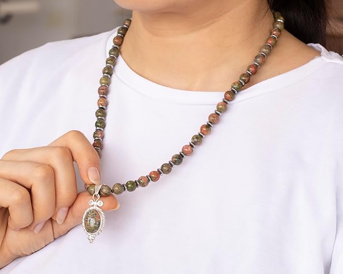 Natural Carnelian Agate Silver Pendant, Genuine Black Onyx Beaded Necklace, Gemstone Strong Necklace, 18x13 Cabachon, Fashion Dainty Jewelry, Healing Crystal Chakra Necklace, Minimalist Necklace