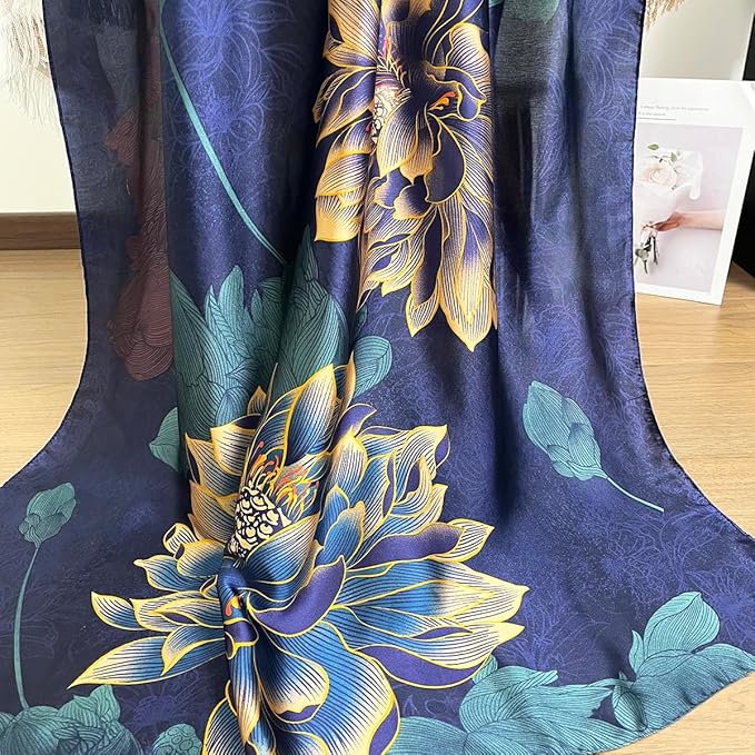Long Silk Like Scarf Lightweight Satin Scarves Large Sunscreen Shawl Wrap for Women