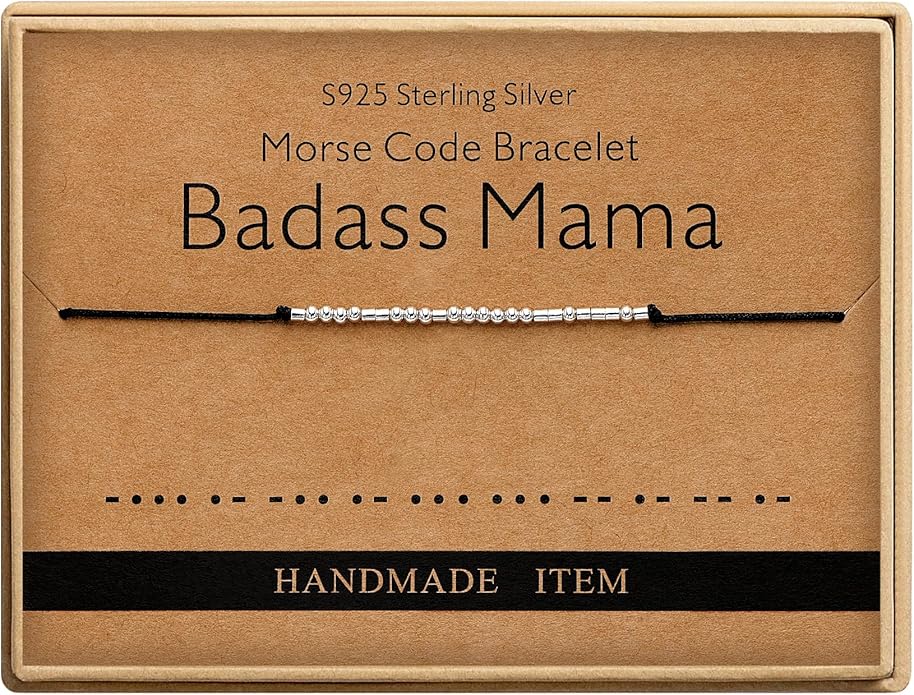 Monily Inspirational Gifts for Women Morse Code Bracelets for Women Funny Bracelet for Friend Funny Gift for Women Sterling Silver Bracelet for Women