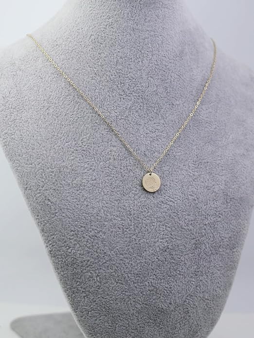 Birth Flower Necklace, 14K Gold Plated Floral Pendant Necklaces for Women, Simple Dainty Birth Month Flower Necklace, Birthday Jewelry for Women - 12 Month