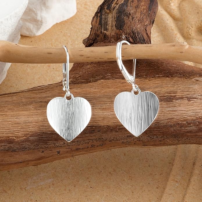 14K Gold Dangle Earrings for Women，Lightweight Circle Disc Coin Geometric Flat Brushed Drop Earrings, Hypoallergenic Leverback Earrings S925 Jewelry