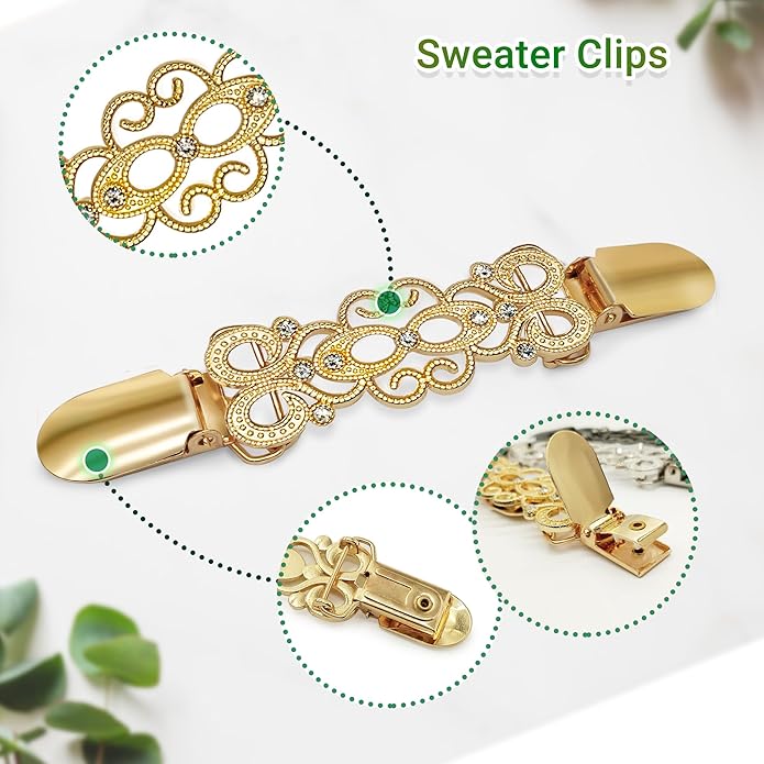 Dress Cinch Clips Sweater Clips, Vintage Waist Cincher Clip for Women, Decorative Clothing Brooch Clip for Sweaters, Dresses & Shirts