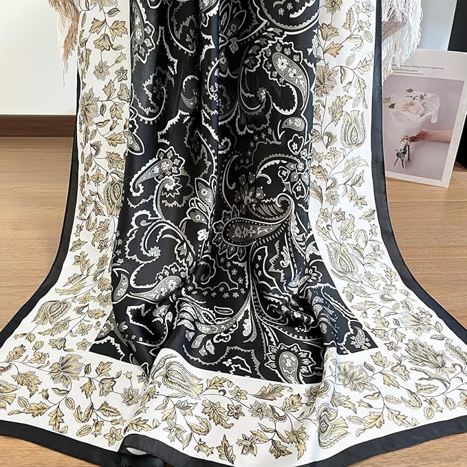 Long Silk Like Scarf Lightweight Satin Scarves Large Sunscreen Shawl Wrap for Women