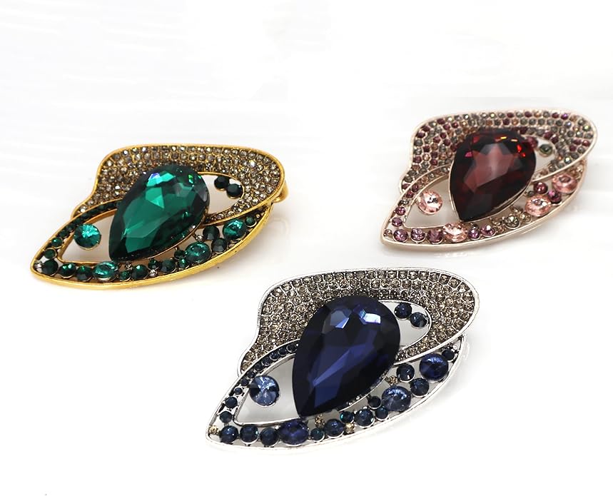 Brooch Pins for Women Girls Fashion Flower Crystal Rhinestone Pearl Jewelry