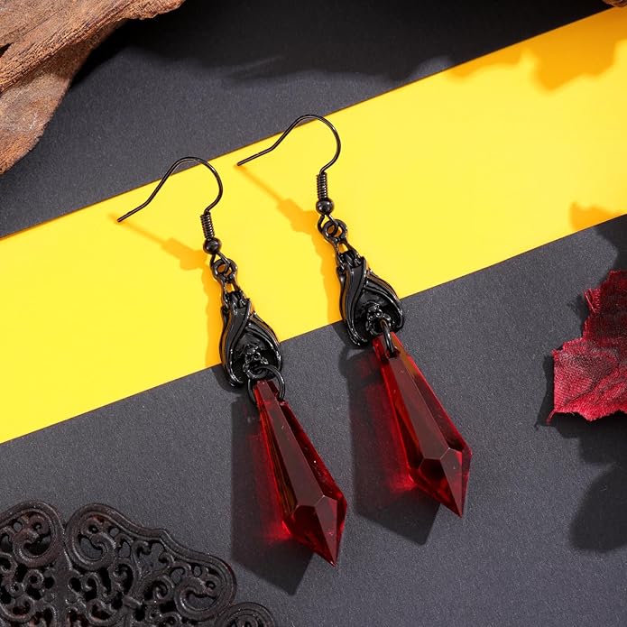 Halloween BOO Ghost Skull Earrings for Women, Gothic Dark Bat Dangle Earrings,Retro Acrylic Cute Lightweight Drop Dangle Earring Jewelry Gifts, Holiday Festive Cosplay Party Decorations Accessories