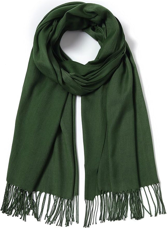 Cindy & Wendy Pashmina Shawls and Wraps Large Scarfs for Women Wedding Party Bridal Long Fashion Solid Shawl Wrap Fringes