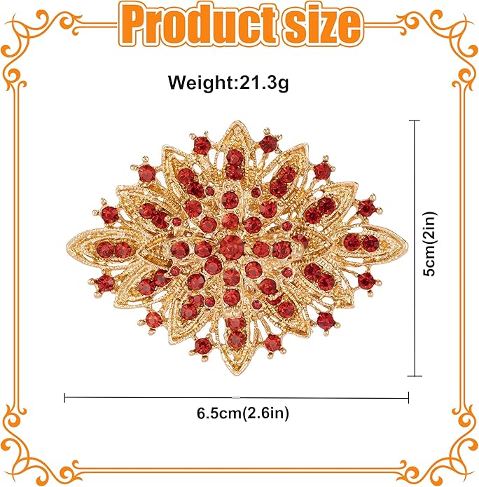 HAISWET Vintage Art Deco Crystal Rhinestone Brooch Pin for Women