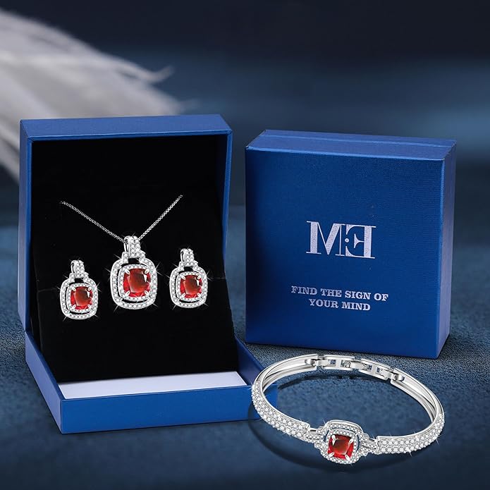 Celestial Whispers Crystal Jewelry Sets For Women Bracelet Necklace and Earrings Sets Idea Gift for Wife Girlfriend or Mothers