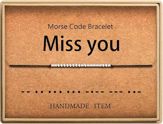 Lcherry Personalized Gift for Women Funny Morse Code Bracelet for Women Friendship Inspirational Gifts for Women
