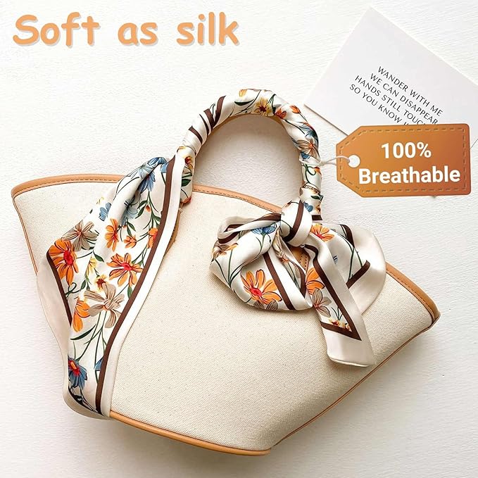Dailyacc Hair Scarf for Women Fashion Silky Satin Headscarf Wrap Breathable Lightweight Neck Scarves For Handbag