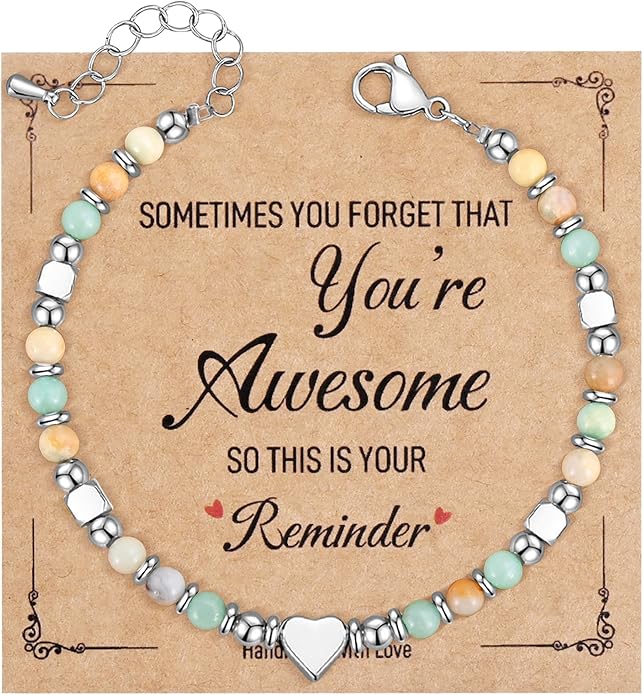 VIBILIA Cross Beaded Bracelets for Women, Inspirational Natural Heart Religious Bracelets for Women, Birthday Christian Gifts for Women on Thanksgiving Christmas Gifts