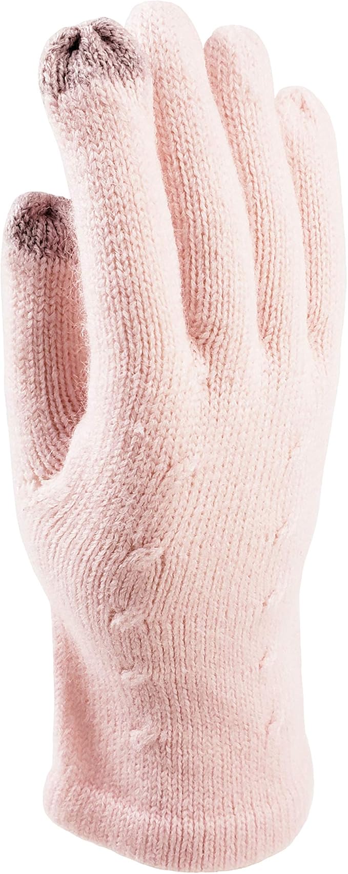 BRUCERIVER Women's Ultra Soft Knit Scarf & Glove Set Touchscreen Function Cable Design