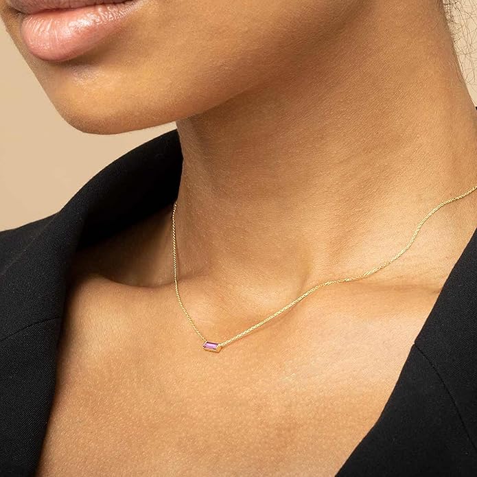 JSJOY Gold Birthstone Necklace for Women Dainty Birthstone Pendant Necklace for Teens Birthday Gifts Jewelry for Mothers Wife Grandma Graduation Gifts for Teenagers