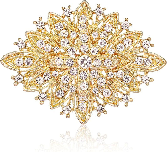 HAISWET Vintage Art Deco Crystal Rhinestone Brooch Pin for Women