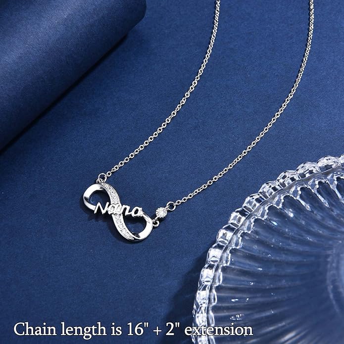 Infinity Mom Grandma Nana Sister Aunt Daughter Auntie Granddaughter Niece Necklace Gifts, Christmas Birthday Valentines Day Mothers Day Easter Graduation Back to School Gifts Stocking Stuffers Presents for Women Girls Her