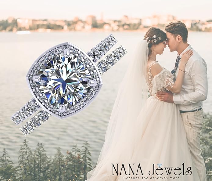 NANA Jewels Sterling Silver Engagement Rings for Women - Choose Simulated Morganite, Citrine, Aquamarine & More