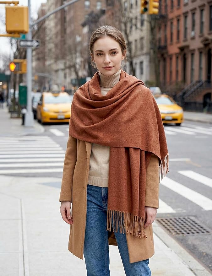 Achillea Warm Cashmere-Feel Winter Scarf – Pashmina Shawl Wrap, Blanket Scarf for Daily Wear, Travel & Cold Weather