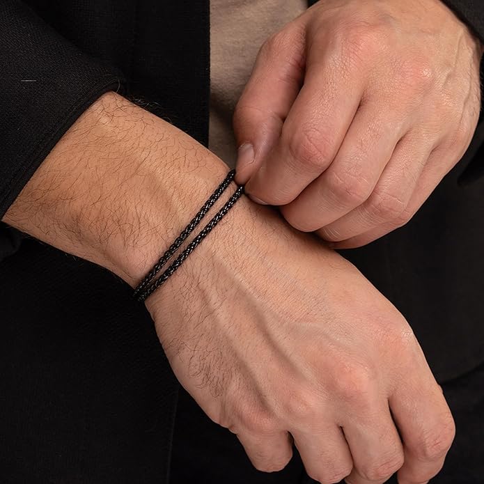 Galis Mens Bracelet Dvir - Stainless Steel for Men, Non Tarnish Rope Chain Bracelets, Stylish Birthday, Gift for Men, Dad, Husband, Boyfriend