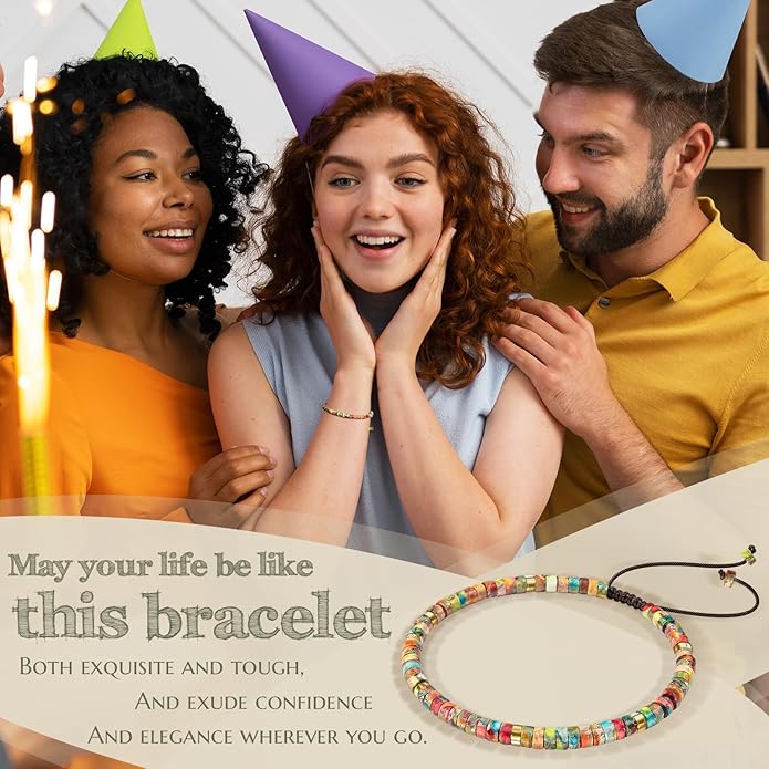 30th 40th 50th 60th 70th 80th Birthday Gifts for Women, Natural Stone Bracelet Birthday Gifts for Mom Daughter Grandma Sister Friends Coworker