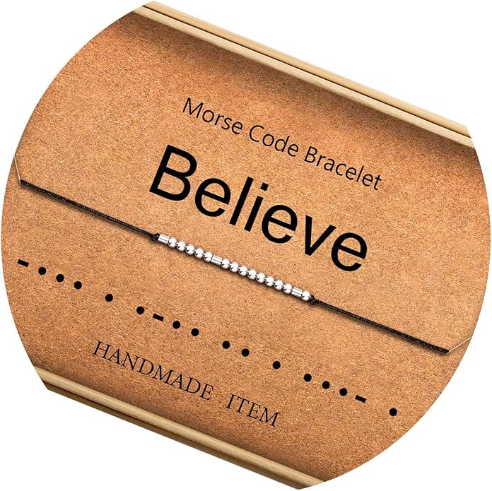 Lcherry Personalized Gift for Women Funny Morse Code Bracelet for Women Friendship Inspirational Gifts for Women