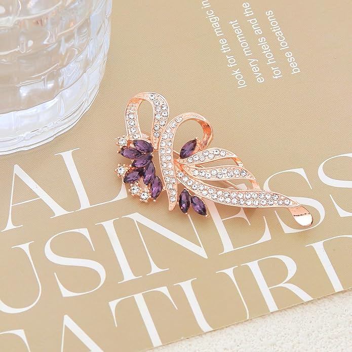 Rhinestone Brooches for Women,Vintage Silver Large Brooch Pins Blue Crystal Dress Brooch Pin Decorative Pins,Fashion Prom Jewelry Accessories