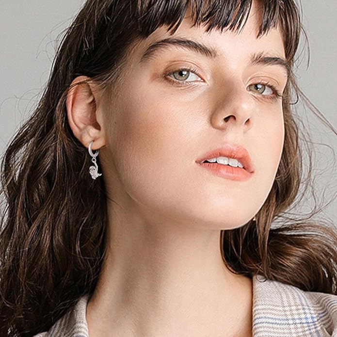 MONGAS Dragonfly/Sunflower/Hummingbird/Sand Dollar/Crab/Champagne/Arrow/Cherry/Ankh/Sloth Earrings for Women Sterling Silver Dragonfly/Sunflower/Hummingbird/Sand Dollar Jewelry for Women