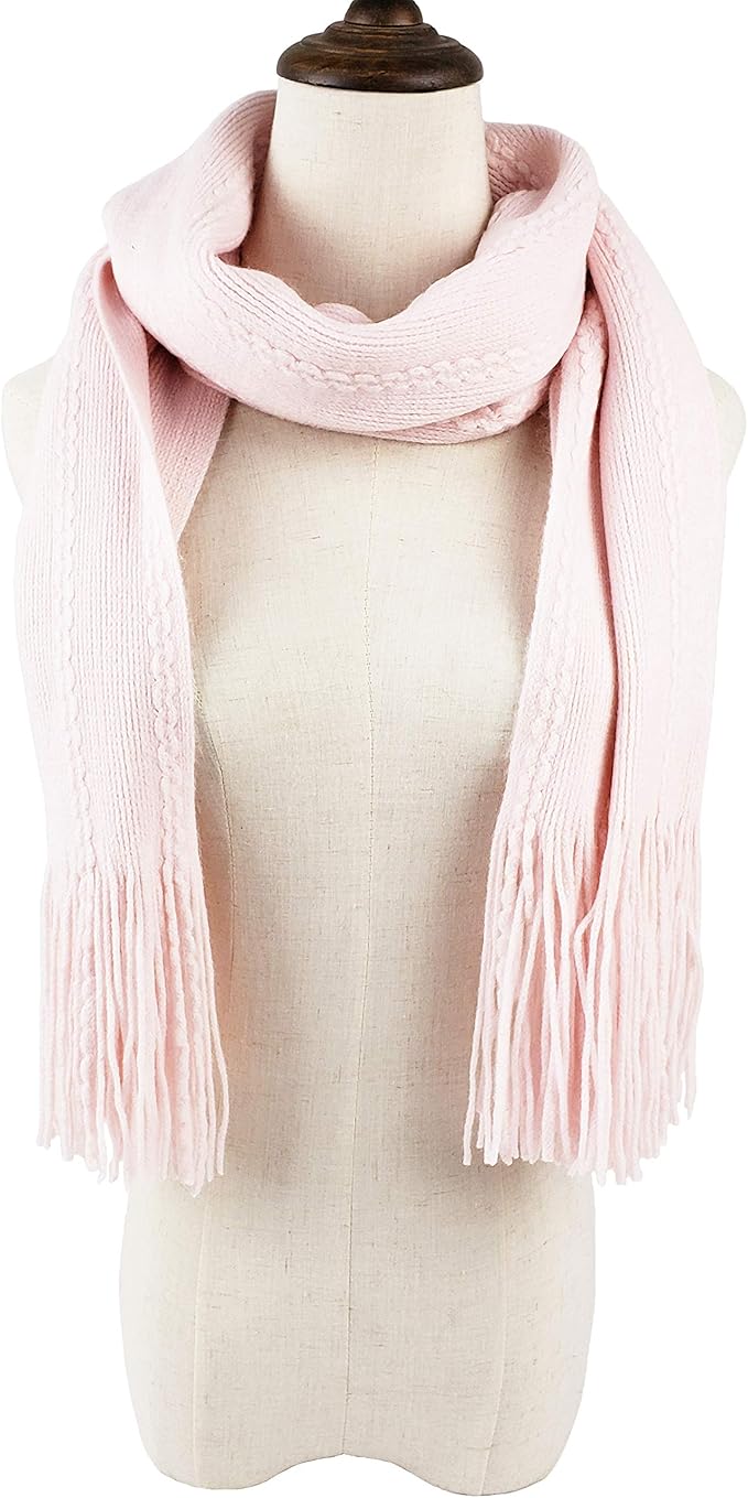 BRUCERIVER Women's Ultra Soft Knit Scarf & Glove Set Touchscreen Function Cable Design