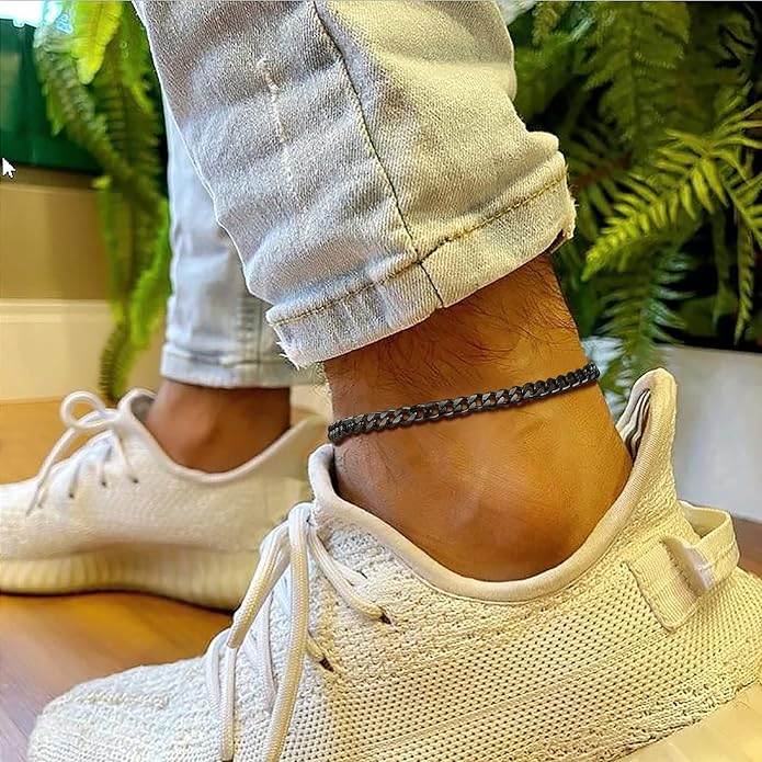 PROSTEEL Stainless Steel Chain Anklets for Women, Silver/Gold Tone, Ankle Bracelets Hypoallergenic, 8-10.5 Inch Adjustable, Come with Box
