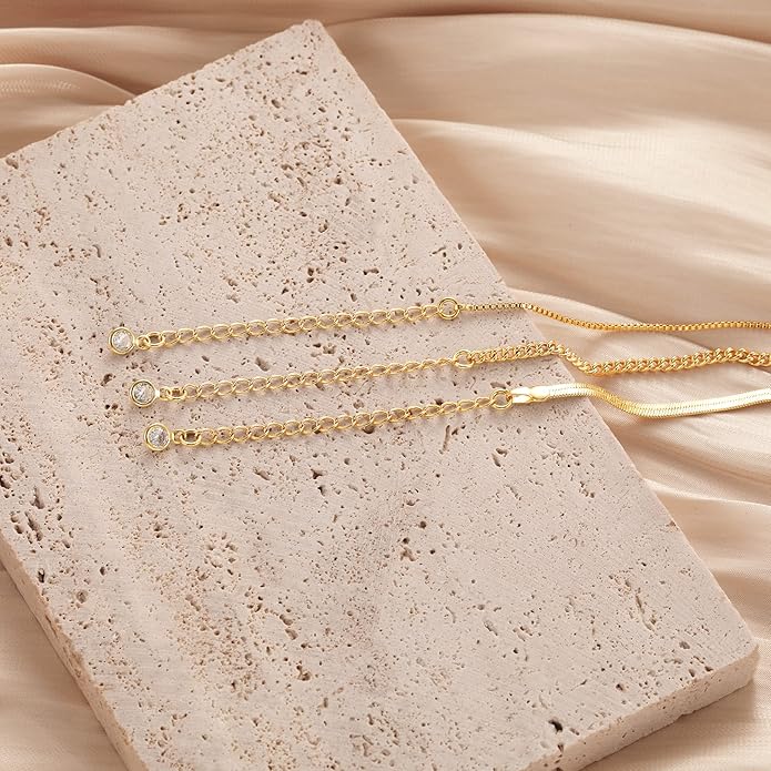 Freekiss Herringbone Necklace for Women,Dainty Gold Necklace,14k Gold Plated Snake,Gold Chain Choker Necklaces,Simple Gold Layered Necklaces,Gold Jewelry Gift for Women