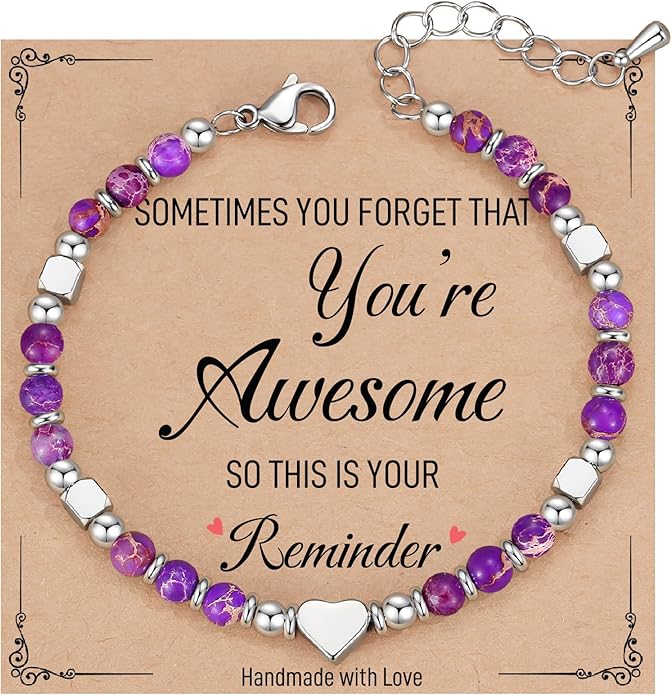 TONY & SANDY Tiny Beaded Bracelets for Women, Sometimes You Forget You're Awesome Gift, Unique Stocking Stuffers for Women, Mom, Daughter, Wife, Coworker, Best Friend, Bestie, Granddaughter