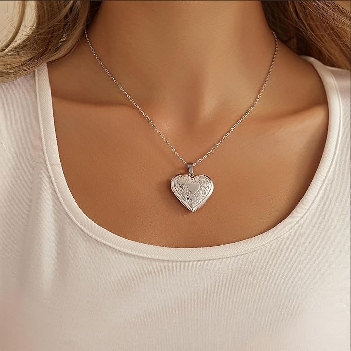 PHOCKSIN Personalized Locket Necklace for Women Photo Necklace with Customized Picture Birth Flower Birthstone New Years Gifts for Women
