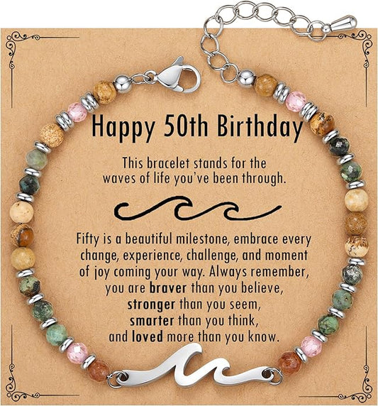 TONY & SANDY Friend Gifts for Women, Stocking Stuffers for Women, Sister Gifts from Sister, Wave Bracelet, Birthday Gifts for Woman, Bestie Friendship Bracelets, Unique Gifts for Her