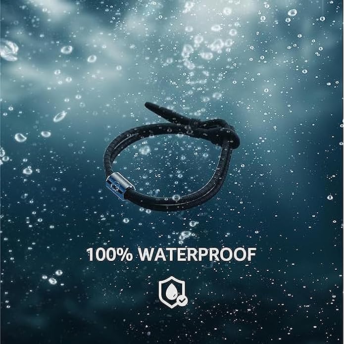 Rowdy Parrot The Driftwood FlexTech Adjustable Silicone Rope Bracelet: Waterproof, Sweatproof, Sunproof, Minimalist Surf, Golf Jewelry for Men - One Size Fits All