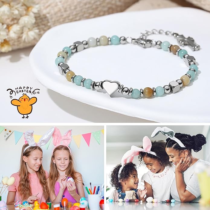 TONY & SANDY Christian Gifts for Women, Religious Cross Bracelet Jewelry, Easter Basket Stuffers for Teens Kids Adults, Faith Confirmation Baptism Christmas Birthday Gifts for Women