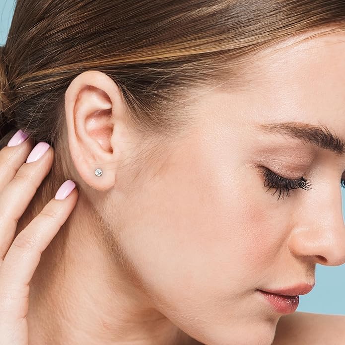 1/2-5 Carat Lab Grown Diamond Solitaire Earrings for Women IGI Certified 14K Gold Push Back Stud Earrings (E-F-G, VS1-VS2, 0.50-5 c.t.w)