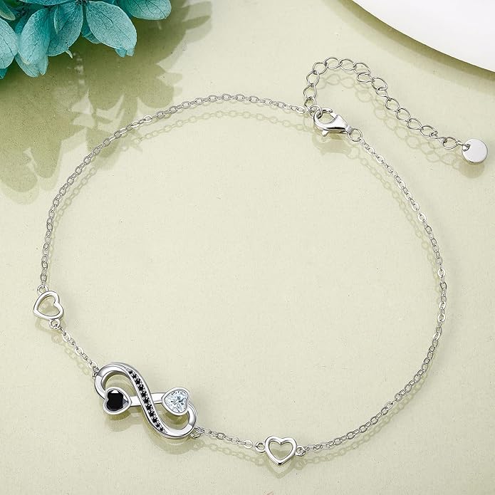 Mustard Seed Cross/Paw Print/Butterfly/Sunflower/Compass/Moss Agate Bracelet for Women 925 Sterling Silver Graduation Link Bracelet Jewelry for Women