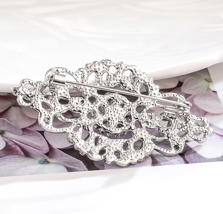 HAISWET Vintage Wedding Bridal Crystal Art Deco Rhinestone Brooch Pin