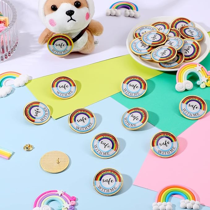 Junkin You Are Safe with Me Enamel Pins Rainbow Lapel Pride Pins Lgbtq Supports Badge Pride Accessories Cute Brooch