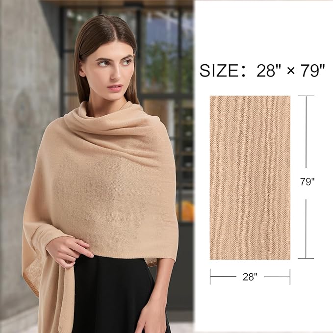Erdenech Luxury Cashmere Wool Blend Wrap for Women, All-Season Travel Wrap Shawl, Extra Large Blanket Shawl Scarf Pashmina