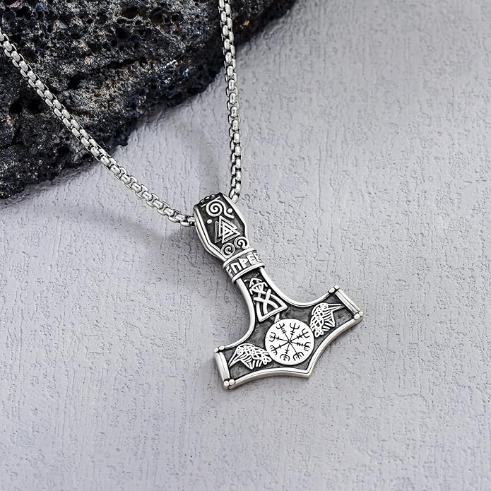 KoyeKei Viking Necklace for Men 925 Sterling Silver Viking Norse Pagan Jewelry Gifts for Women