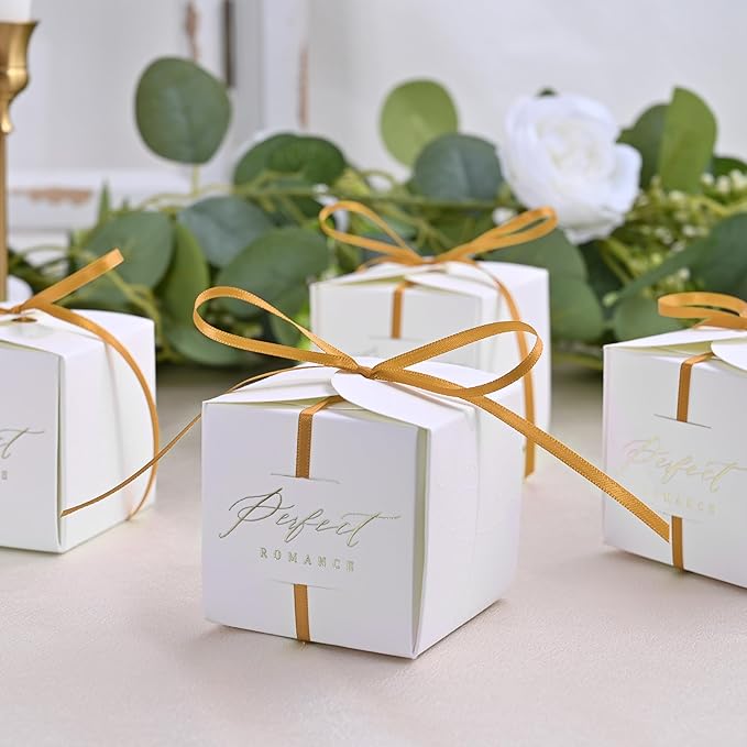 LEEQE Double Face Old Gold Satin Thin Ribbon 1/8 inch X 50 Yards Polyester Old Gold Ribbon for Gift Wrapping Very Suitable for Weddings Party Hair Bow Invitation Decorations and More